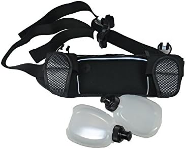 Hydration Running Belt With 2 BPA Free Water Bottles - Pouch Fits All Smartphones iPhone 6 6s plus - Runners/hikers Waist Pack for men/women