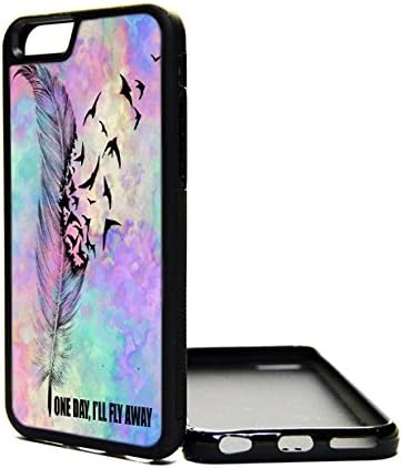 Apple iPhone 6 Case birds cute feather purple ombre - iPhone 6 Case - Design Cover Skin BLACK RUBBER SILICONE TPU Teen Girls Gift Vintage Fashion Art Print Cell Phone Accessories