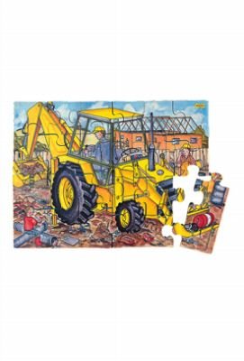 Childrens Toyshop  Toys : 24 Piece Children's Thick Hand Cut Wooden Activity Puzzle - Digger - Wooden Toy