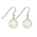 Gold-Over-Silver Round Cushion Earrings - Prehnite