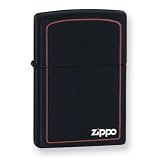 Zippo Black Matte with Zippo Logo Border Lighter
