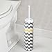 mDesign Slim Toilet Bowl Brush and Holder for Bathroom Storage - Gray/Yellow Chevron