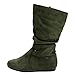 Link Selena-23K Girl's Mid-Calf Solid Color Flat Heel Slouch Boots