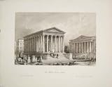 MAISON CARREE NISMES FRANCE ALLOM ANTIQUE PRINT c1852