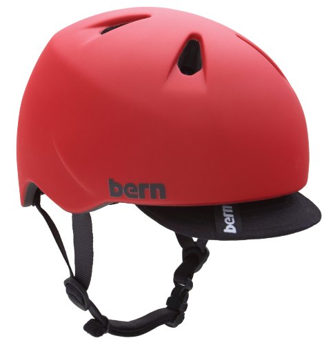 Bern Nino Summer Matte Red Helmet with Visor, Small/Medium