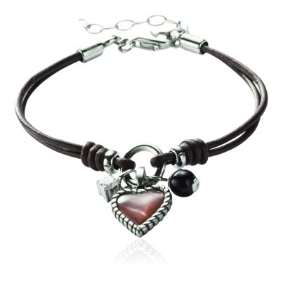 Fossil Damen-Lederarmband mit Perlmutt Herz 16-19.5 cm JF85718040 Preisvergleich