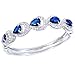 EVER FAITH Women's Wedding Jewelry CZ Hollow-out 5 Teardrop Bangle Bracelet Sapphire Color Silver-Tone