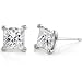 2ct TW Certified Princess Diamond Stud Earrings in 14Kt White Gold (D/SI1-SI2)