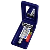 Razors & Blades-New Weishi Chrome Plated Butterfly TTO Double Edge Wet Shaving Safety Razor + 5 Dorco Blades & Case