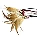 Black Stylish Indian Bohemian Girl's Feather Leather Beads Headband Hair Band Waist Belt