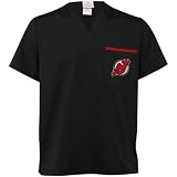 New Jersey Devils Black Solid Unisex Scrub Top (Small)
