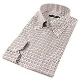Forzieri Sand Checked Button Down Cotton Dress Shirt