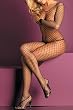 Extreme Hosiery by Fantasy Lingerie Long Sleever Lycra Net-Open Crotch Body Stocking - Black