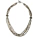 EXP Handmade Beige Labradorite Moonstone Necklace With Antiqued Silver Beads