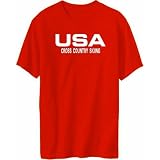 Usa Cross Country Skiing / Athletic America Sports Mens T-Shirt (Red, Sizes X-Small - XXX-Large)