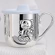 SILVERPLATED BEAR BABY CUP WITH LID