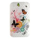 New Green Yellow Pink Rainbow Flower Butterfly Diamond Design Soft Crystal TPU Candy Skin Gel Cover Case for Apple Iphone 3g 3gs