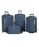 Pierre Cardin Belmont 4-Pc Spinner Luggage Set BLUE
