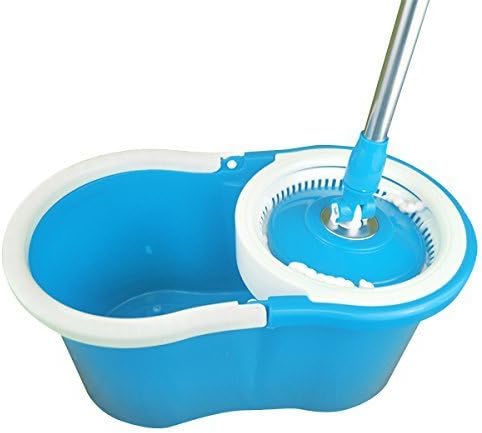 Easy Magic Floor Mop 360° Bucket 2 Heads Microfiber Spin Spinning Rotating Head by AS YOUR WISH