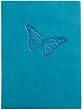 Turquoise Embossed Butterfly Leather Journal - Lined