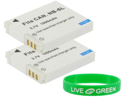 (2-Pack) Young Micro NB-6L 1000mAh Li-Ion Battery Compatible with Canon PowerShot SD1200IS Digital Camera Blue