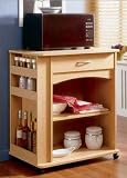 Microwave Cart in Natural Maple - Delissio Collection Nexera 597