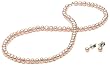 Pink Freshwater Cultured Pearl Children's Necklace and Earring Set with Sterling Silver Clasp (4-4.5mm), 13"