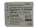 NB4L / NB-4L 3.7V 760mAh High capacity replacement Li ion Battery for Canon digital camera models Digital 50/40 / Digital IXUS 30 / Digital IXUS 40 / Digital IXUS 50 / Digital IXUS 55 / Digital IXUS 60 / Digital IXUS 65 / Digital IXUS Series / Digital IXUS WIRELESS / Digital IXUS i zoom / Digital IXUS i7 zoom / IXY DIGITAL WIRELESS / IXY Digital 40 / IXY Digital 50 / IXY Digital 55 / IXY Digital 60 / IXY Digital L3 Series/ IXY Digital L4 / IXY Digital Series / PowerShot SD30 / PowerShot SD40 / PowerShot SD400 / PowerShot SD430 WIRELESS / PowerShot SD450 / PowerShot SD600 / PowerShot SD630 / Powershot SD Series / Powershot SD200 / Powershot SD300