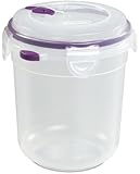 Sterilite 03821706 Ultra-Seal 6.2 Cup Food Storage Container, See-Through Lid & Base with Sweet Plum Accents, 6-Pack