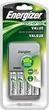 Energizer Value Charger with AA Rechargeable Batteries, 4 Batteries Included