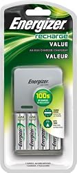 Energizer Value Charger with AA Rechargeable Batteries, 4 Batteries Included