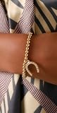 Accessories & Beyond Pebble Bracelet with Horseshoe Charm