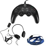 GTMax Remote Control Headset with Microphone + Black Wired Controller for S ....