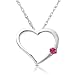 Ruby set in 14k White Gold Heart Shaped Pendant