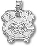 Chicago Blackhawks Solid Sterling Silver ''C'' Logo 5/8'' Pendant