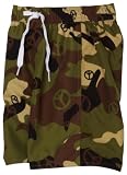 Wes and Willy Boys 2-7 Camo Peace Swim Trunk