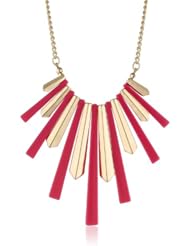Kensie "Luster Factor" Gold-Plated Pink Pendant Necklace, 18"