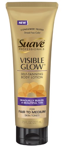 Suave Professionals Visible Glow Self-Tanning Body Lotion, Fair to Medium 7.5 oz