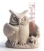 Cast Stone WHOO'S WET Owl Bird RAIN GAUGE Candlestick Holder SCULPTURE Frog