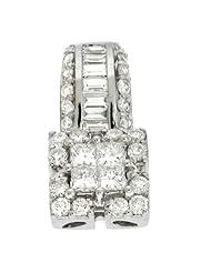 14K White Gold 0.82cttw Round Diamond Pendant