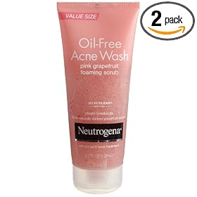 Neutrogena Oil Free Acne Wash Pink Grapefruit Scrub Super Size, 6.7-Ounces  (Pack of 2)