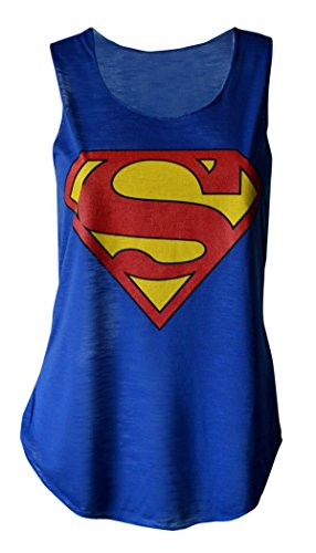 Mymixtrendz Ladies 'Dope' Geek Act Lady MTV Neon Slogan Vest Top (M/L (UK 12-14 / EU 40-42 / US 8-10), SUPERMAN BLUE)