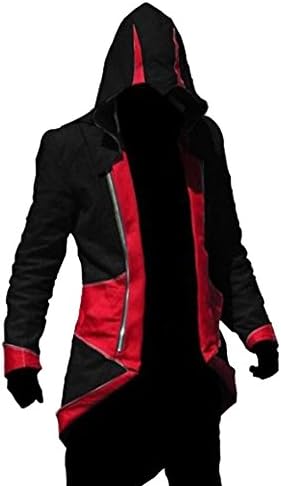 AKAKING's Fashion Assassin's Creed 3 Connor Kenway Hoodie Jackets (L, Black& Red)