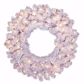 Vickerman 06724 - 36" White Wreath 190T Ul 100CL (A805837) 36 42 Inch Christmas Wreath