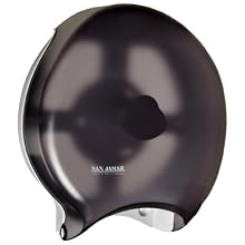 San Jamar R6000TBK 3.125 Mandrel Stainless Steel Pearl Single Jumbo Roll Toilet Tissue Dispenser