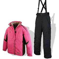 Kinderskianzug Skianzug f�r M�dchen Farbe: Pink / Schwarz Gr��e 128