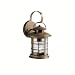 Kichler Lighting Kichler 9760RST Rustic 1-Light Outdoor Wall Lantern, Rustic Finish over Solid Brass with Clear Beveled Glass Panels