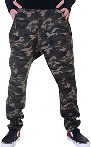Miper Men's Fashion Camo Style Baggy Street Dance Pencil Pant Harem 3XL