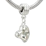Pugster Mother's Day Jewelry Classic Clear Crystal Heart Dangle Bead - Pandora Charm & Bracelet Compatible