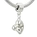 Pugster Mother's Day Jewelry Classic Clear Crystal Heart Dangle Bead - Pandora Charm & Bracelet Compatible